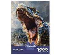 Dinosaur 1000 Pc Recycled Paper Roaring T-Rex Puzzle Stressful Workers Anxiety Relief Cognitive Training Home Leisure 52x38cm/1000pcs