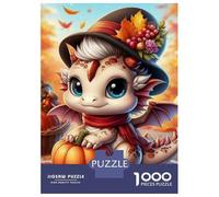 Dinosaur 1000 Pc Sturdy Paper Board Halloween Dragon Puzzle Family with Kids 8+ Wall Decor Vibrant Colors 70x50cm/1000pcs