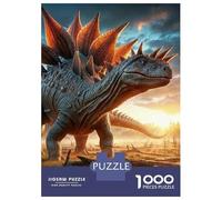 Dinosaur 1000 Pc Thickened Paper Stegosaurus Sunset Puzzle Grown-Ups Relaxation Hobby Easy Store Engaging Teaser 70x50cm/1000pcs