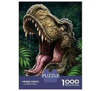 Dinosaur 1000 Piece Recycled Paper Roaring T-Rex Puzzle Adults Reusable Stress Relief Brain Teaser 70x50cm/1000pcs