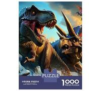 Dinosaur 1000 Piece Thickened Paper Dino Battle Puzzle Grown-Ups Relaxation Hobby Easy to Store Engaging Teaser 52x38cm/1000pcs