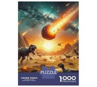 Dinosaur 1000 Piece Thickened Paper Jigsaw Dinos Under Meteor Puzzle Adults Relaxation Hobby Brain Teaser 38x26cm/1000pcs