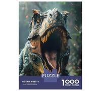 Dinosaur 1000 Pieces Eco-Friendly Paper Dino BattlePuzzle Adult Hobbyists Portable Mind Decompression Hours Entertainment 38x26cm/1000pcs
