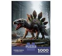Dinosaur 1000 Pieces Jigsaw Stegosaurus Wild Puzzle Stressful Workers Anxiety Relief Cognitive Training Home Leisure 52x38cm/1000pcs