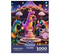 Dinosaur 1000 Pieces Portable Jigsaw Puzzle Animal for Adults Quirky, Abstract Design, Fun Details, Educational, Challenging Puzzle Games 38x26cm/1000pcs