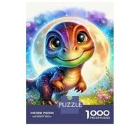 Dinosaur 1000 Pieces Recycled Jigsaw Baby Dino Moon Puzzle Stressful Workers Anxiety Relief Home Wall Art Cognitive Training 52x38cm/1000pcs