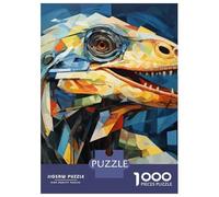 Dinosaur 1000 Pieces Thickened Jigsaw Cubist T-Rex Puzzle Grown-Ups Easy Store Relaxation Hobby Teaser 52x38cm/1000pcs