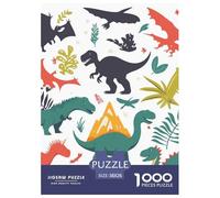Dinosaur 1000pcs Paper Jigsaw Puzzles Animation Colourful Beautiful Decoration for Adults And Kids 38x26cm/1000pcs