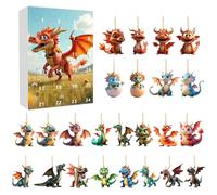 Dinosaur 2025 - Decorative, Acrylic Dinosaur Figures Countdown Days to Christmas | Christmas Countdown Calendar for Fireplace, Living Room, Car Decoration