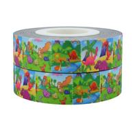 Dinosaur 2m x 22mm Wide for Personalised Birthday Cake Decoration Ribbon & Decorating Ideas for Present Gift Wrap Bows Toppers or Wrapping for Bags Box Balloon String Cards Art Craft Ribbon