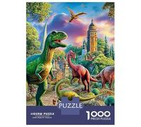 Dinosaur 3-Layer Cardboard 1000 Pc Dinosaurs in Forest Classic Puzzle, Ultra Difficult, Stress Relief, Wall Decor & Gift for Puzzle Lovers 38x26cm/1000pcs