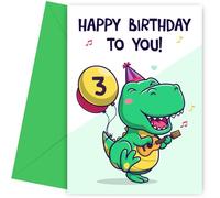 Dinosaur 3 Year Old Birthday Card for Son, Nephew, Brother or Boys - Grandson 3rd Birthday Card