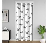 Dinosaur 30%-50% Room Darkening Blackout Curtain 106x203cm Boys Girls 3D Digital Print Door Curtain for Doorway Privacy Jungle Dino Room Divider Curtain Cover Wild Animal Grey Window Treatments
