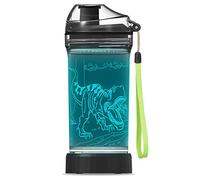 Dinosaur 3D Glowing Water Bottle, Light Up Boy Drinking Cups with 3D Roar T REX Dinosaur Night Light- 14 OZ Tritan BPA Free - Cool Jurassic Merchandise Gift for School Kids Boy Girl