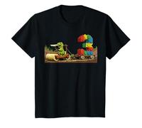 Dinosaur 3rd Birthday Three Building Blocks Boys Girls T-Shirt