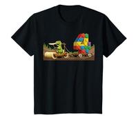 Dinosaur 4th Birthday Four Building Blocks Boys Girls T-Shirt