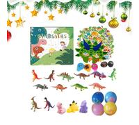 Dinosaur Advent - 24 Day Advent Calendar with Dinosaur Ornaments - Animal Figurines Collection Decor Gift for Family Christmas Party School