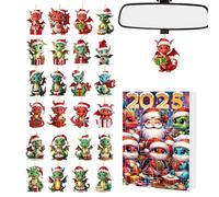 Dinosaur Advent - 24 Days Holiday Countdown Dinosaur Calendar, 2D Flat Acrylic Collector Ornaments for Teenagers Adults Daily Transform Your Room with 24 Ornaments, Each Ak