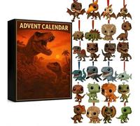 Dinosaur Advent Calendar 2025,Dinosaur Park 2025 Advent Calendar with 24 Surprise Figures,2D Flat Acrylic Pendant Christmas Tree Ornament,Cute D-inosaur Theme Countdown Calendar for Dinosaurs Lover