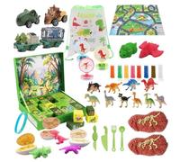 Dinosaur Advent Christmas, 24 Days Vehicle Toy | Calendar Countdown Figures , for Collectors Living Room Bedroom Family Activity Gift for Parties Kindergarten