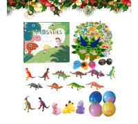 Dinosaur Advent - Portable 24 Days Countdown Ornament Calendar for Family Night, School Events with Educational Animal, Dinosaur toys for, Girls, Kids, Teens, Adults, Home Party, 10.63x10.63in