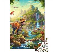Dinosaur Adventure 1000 Piece Jigsaw Puzzle Paper for Adults Prehistoric Nature Scene Jigsaw Puzzle for Family Stress Relief Home Decor Gift 70x50cm/1000pcs