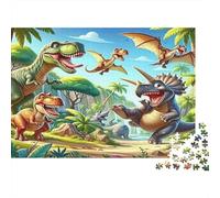 Dinosaur Adventure 1000pcs Jigsaws for Adults 12+, Recycled Premium Paper, Dinosaur, Challenging Activity, Stress Relief Relaxation, Great Home Wall Art Decor Gift 52x38cm/1000pcs