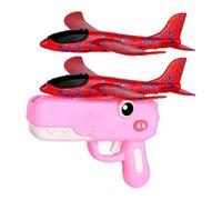 Dinosaur Airplane Launcher Toy - Foam Airplane Toy Set, Dinosaur Airplanes Launcher For Kids, Foam Glider Planes, Outdoor Garden Flying Toys Birthday Present Gift for Boys Age 3-8 Year Old Pink