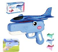 Dinosaur Airplane Launcher Toy for Kids, 2026 New Catapult Dinosaur Airplane Launcher, Outdoor Glider Planes Toys, Dual Flight Modes for Kids Outdoor Indoor Play (Blue)