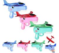 Dinosaur Airplane Launcher Toy for Kids - Foam Glider Airplane Set with Dual Flight Modes, Hand-Throw Launcher with Dinosaur Design for Indoor & Outdoor Flying Games (3pcs)