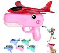 Dinosaur Airplane Launcher Toy, Kite Launcher, Thumb Ejection Kites Toy, 9'' Foam Glider Plane, Foam Rockets with Launcher for Kids, Outdoor Flying Catapult Toy Foam Glider Planes Gifts (B)