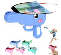 Dinosaur Airplane Launcher Toy, Kite Launcher, Thumb Ejection Kites Toy, 9'' Foam Glider Plane, Foam Rockets with Launcher for Kids, Outdoor Flying Catapult Toy Foam Glider Planes Gifts (F)