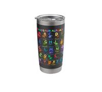 Dinosaur Alphabet A-Z Dino ABC Chart Future Paleontologist Stainless Steel Insulated Tumbler