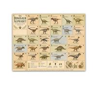 Dinosaur Alphabet Educational Poster A to Z Prehistoric Animals Learning Chart Kids Dinosaur Names Classroom Homeschool Nursery Playroom Decor Paleontology Wall Art 11x14 Unframed Poster