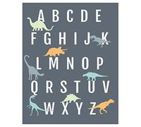 Dinosaur Alphabet Wall Art Print 11x14 Inch Canvas, Nursery Decor, ABC Poster, Kid's Room Decor, Gender Neutral Nursery Decor, Baby Room Decor, Playroom Decor, Children Wall Art, Dinosaur Nursery