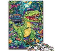 Dinosaur And Car Jigsaw Puzzles 1000 Pieces for Adults Teens,Help The Brain Exercise Addictive Toys to Cultivate Patience Great Gift (38x26cm)