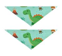 Dinosaur and Explorer Pets Dog Bandanas Wear Resistant 2 Piecing Set for Daily at Different Stages 30 × 12 2in