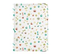 Dinosaur and Prehistoric Paw Print Pattern Leather Passport Holder Cover Wallet Large Capacity Ticket Holder for Men Trip Accessories