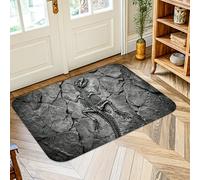 Dinosaur Area Rug, Modern Minimalistic Skeleton Stone None Gray Low Pile Sponge Doormat Throw Rug Edge Binding Bathroom Laundry Room Kitchen Entryway Decor 2' X 3'