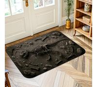 Dinosaur Area Rug, Realistic Modern Bones Rocks None Dark Grey Low Pile Sponge Aesthetic Doormat Rectangle Accents Rug Entryway Bathroom Laundry Room Bedside Decor 2' X 3'