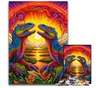 Dinosaur Art 1000 Piece Jigsaw Jigsaw Puzzles Challenging Brain Teaser, Family Activity, Home Decor, 26X38CM/10.23x14.96inch
