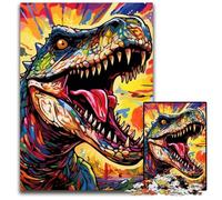 Dinosaur Art 1000-Piece Jigsaw Puzzle cardboard Jigsaw Puzzles for Adults Challenging Brain Teaser - Relaxing Toy for Teenagers 26X38CM/10.23x14.96inch