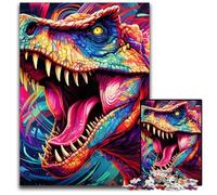Dinosaur Art 1000 Piece Jigsaw Puzzle Impossible Jigsaw Puzzles for Adults Ideal for Teenagers & Collectors, Travel Gift, Family Activity 26X38CM/10.23x14.96inch