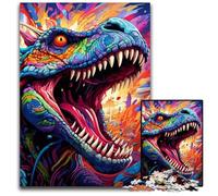Dinosaur Art 1000Pc Adults Jigsaw Puzzle Wooden Puzzles Challenging Brain Teaser for Teenagers, Family Game Night Fun 50x75CM/19.68x29.52inch