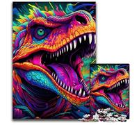 Dinosaur Art Adult Jigsaw Puzzles 1000 Pieces Wooden Puzzles Brain Teaser Game for Teenagers, Perfect 50x75CM/19.68x29.52inch