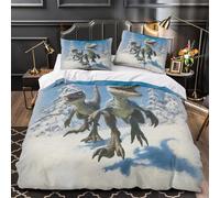 Dinosaur Art Comforter Cover 3D Design Printed Luxury 3 Piece Bedding Set Zipper Quilt Cover Super Soft Machine Washable for Kids Teens Adults Women Youth Super king（260x220cm）