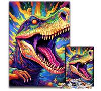 Dinosaur Art JigsawPuzzle 1000 Pieces for Adults Wooden Jigsaw Puzzles for Adults Ideal DIY Decor & Brain Teaser Gift 50x75CM/19.68x29.52inch