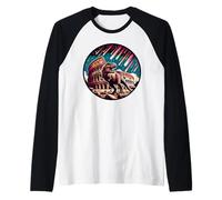 Dinosaur At The Roman Colosseum in Rome Raglan Baseball Tee