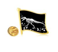 dinosaur b bs medium Golden Metal Flag Lapel Pin Badge