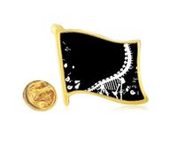 dinosaur b bs vegetation Golden Metal Flag Lapel Pin Badge